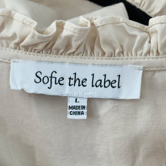 Sofie the label Ruffle Sleeve Tiered Mini Dress With Black Trim/Tie Detail Large - Picture 4 of 12